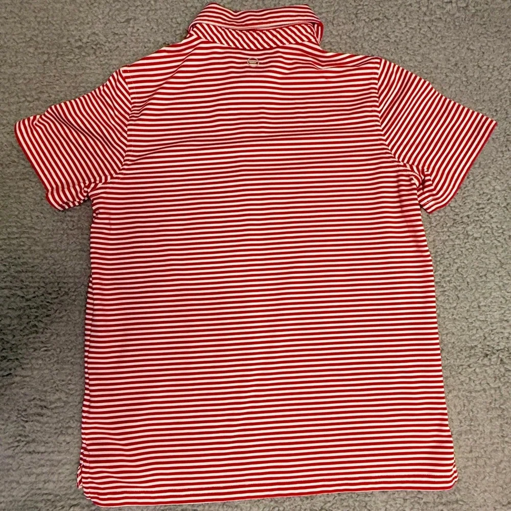 Vineyard Vines Red and White Striped Kids Sankaty Performance Polo